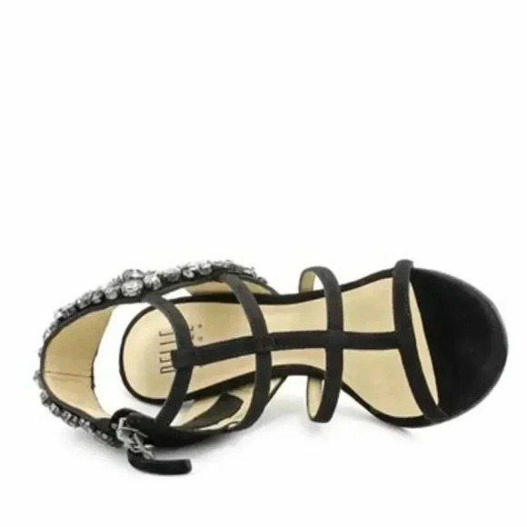 Pelle Moda Vina Womens Black Kid Suede Dress Sandals sz 9 - Picture 7 of 8